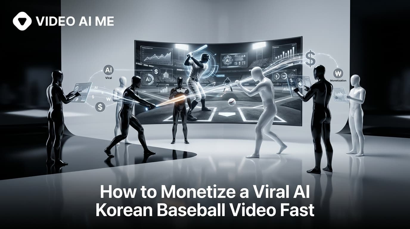 Creator monetizing viral Korean Baseball AI video through affiliate brand sponsorship and content engine revenue