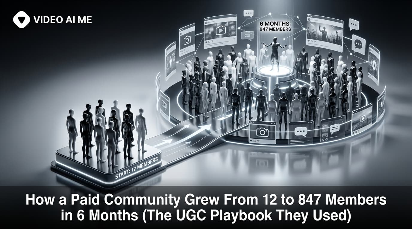Paid community growth case study showing UGC strategy from 12 to 847 members