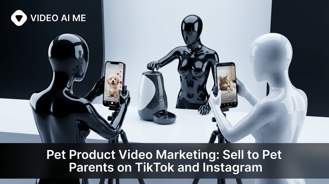 Pet product video marketing showing dog toys and accessories on TikTok