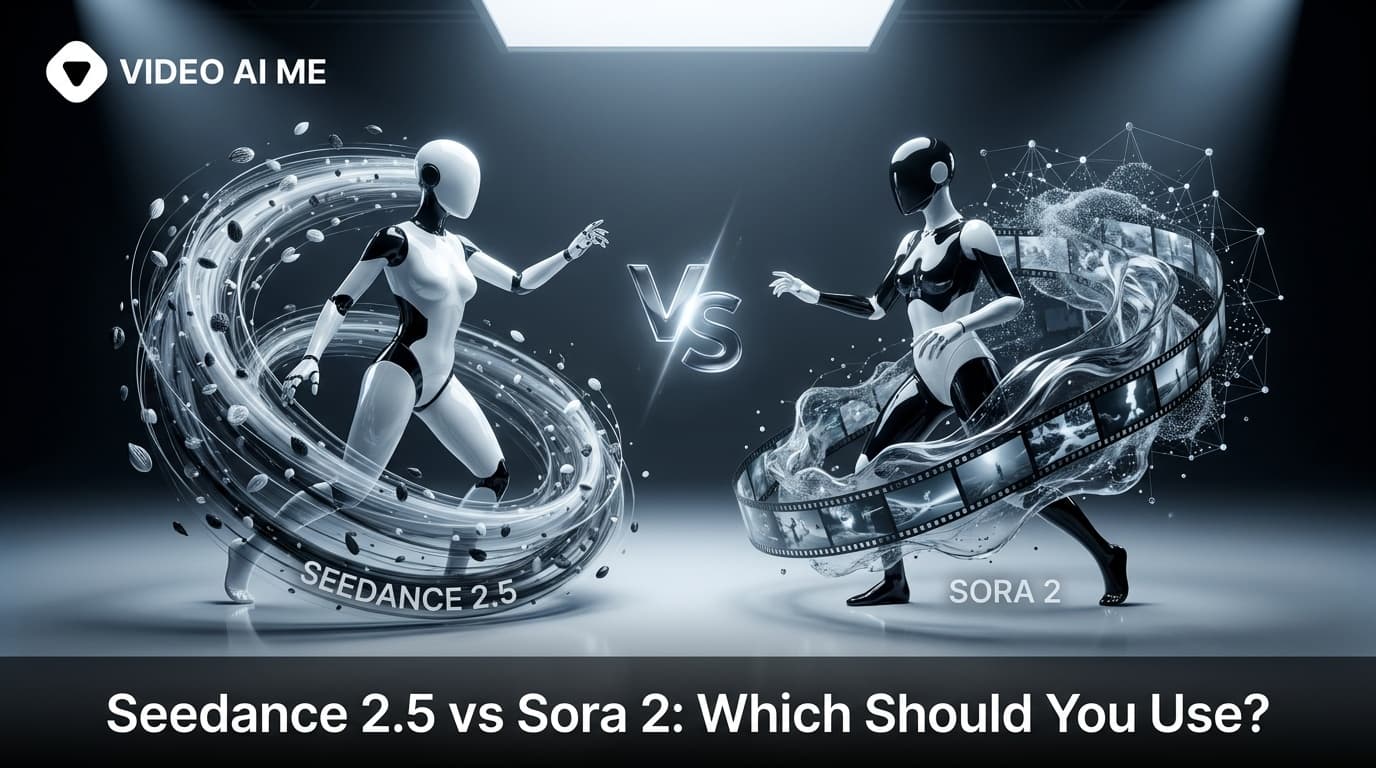 Seedance 2.5 and Sora 2 listed together in the VIDEO AI ME model picker