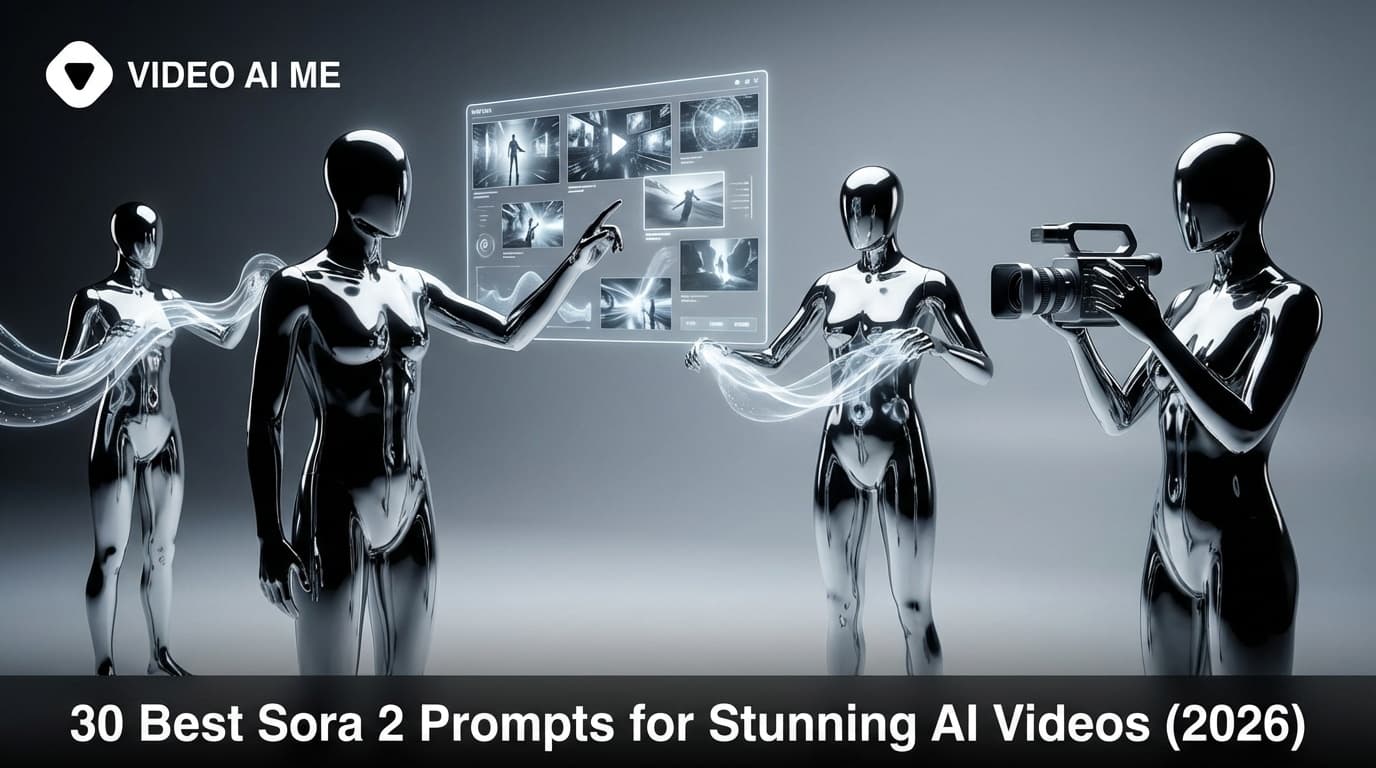 Collection of AI-generated video frames created from optimized Sora 2 prompts across cinematic and commercial styles