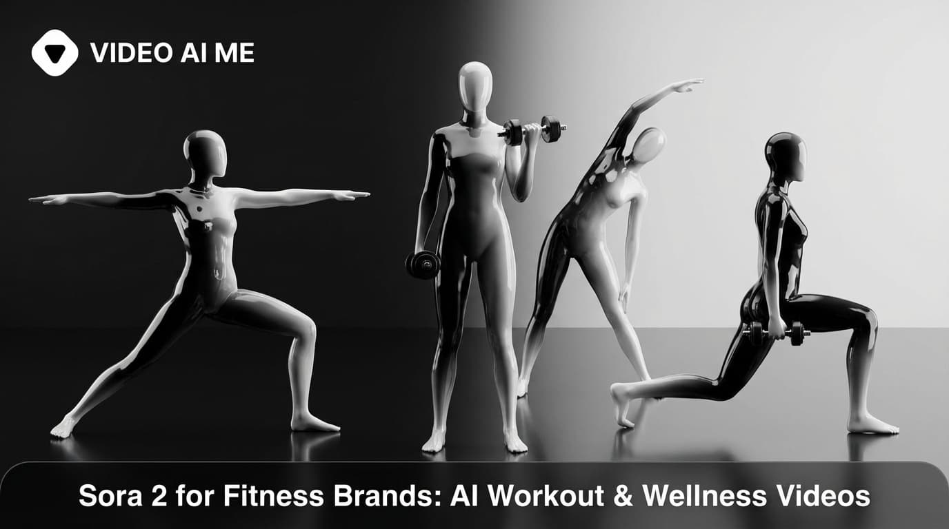 AI-generated fitness video showing a dynamic gym scene with dramatic lighting and athletic movement