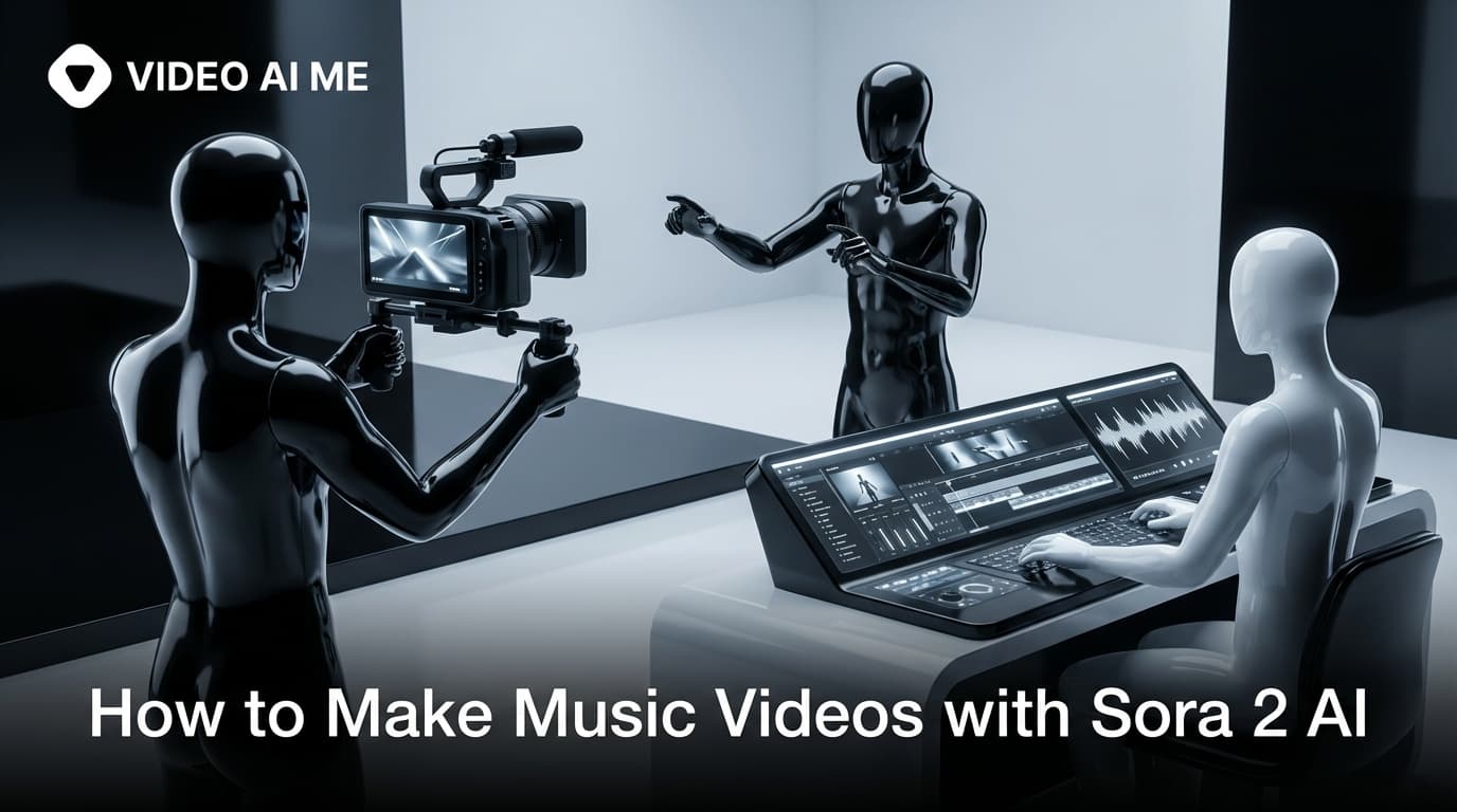 AI-generated music video scene created with Sora 2 showing a cinematic performance shot