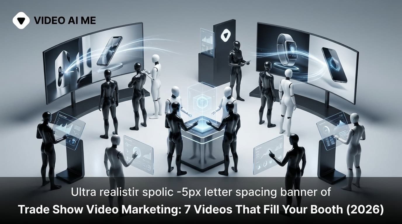 Trade show video marketing with exhibition booth engagement and product demonstration