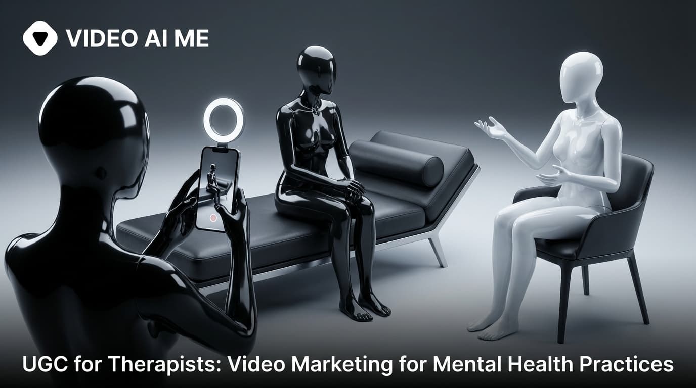 AI-generated UGC video of a therapist introducing their mental health practice in a warm, professional style