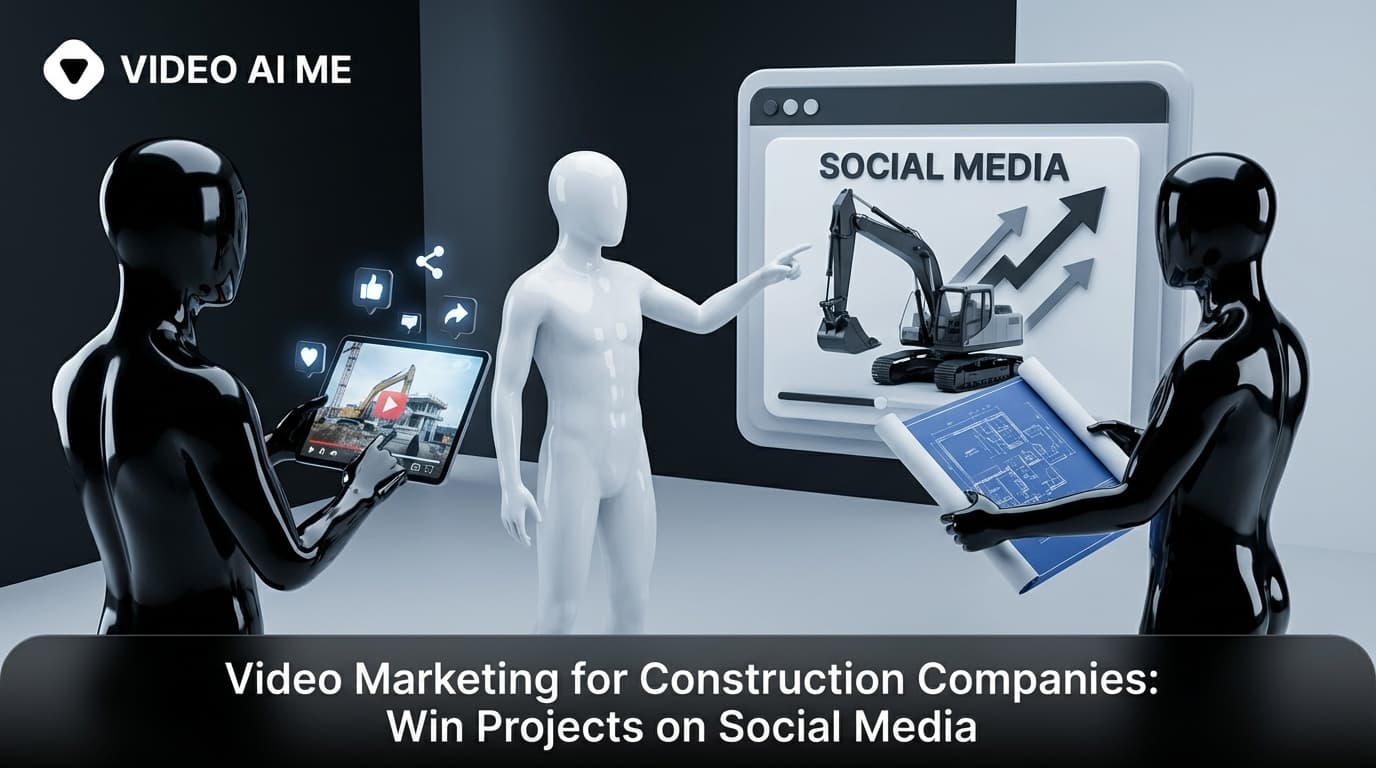 Construction company video marketing showing project progress and completed builds