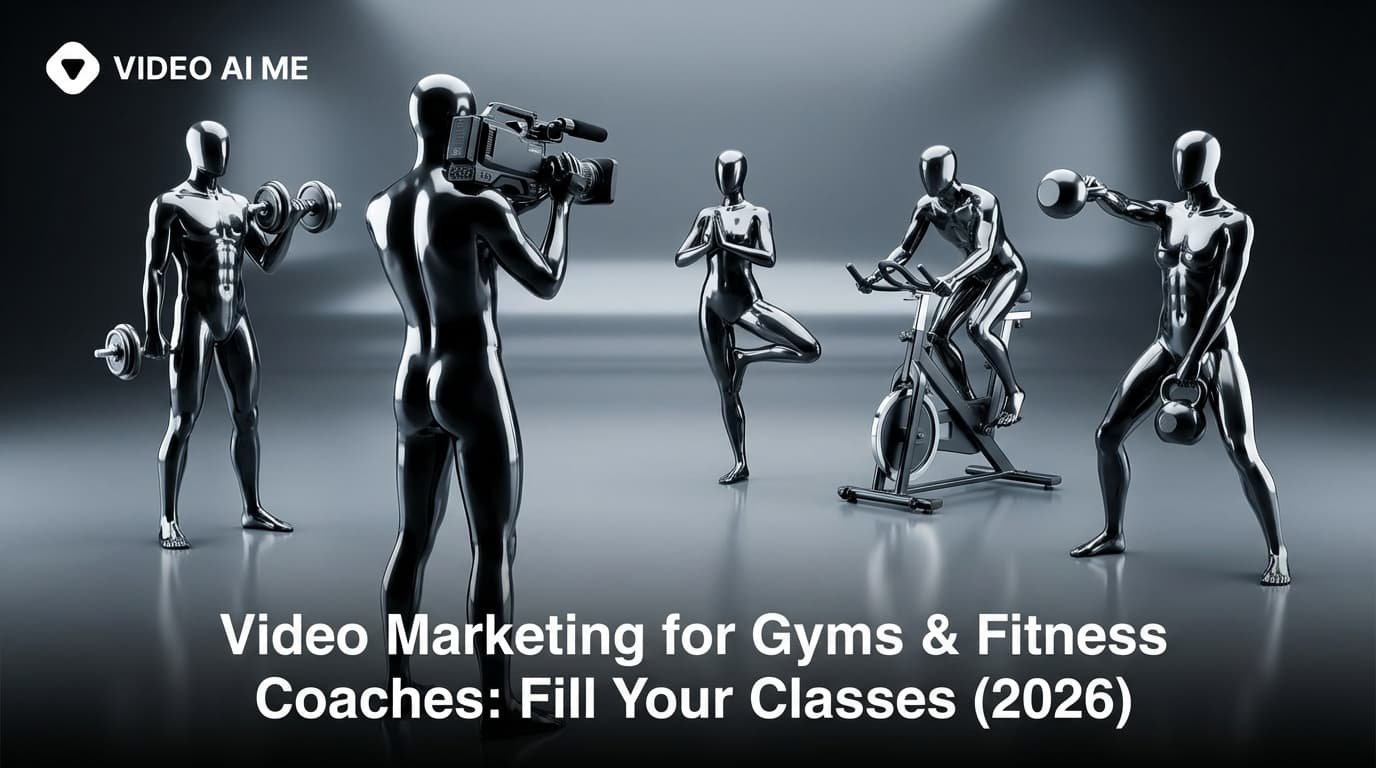 Gym and fitness coach video marketing showing workout demonstration and training session