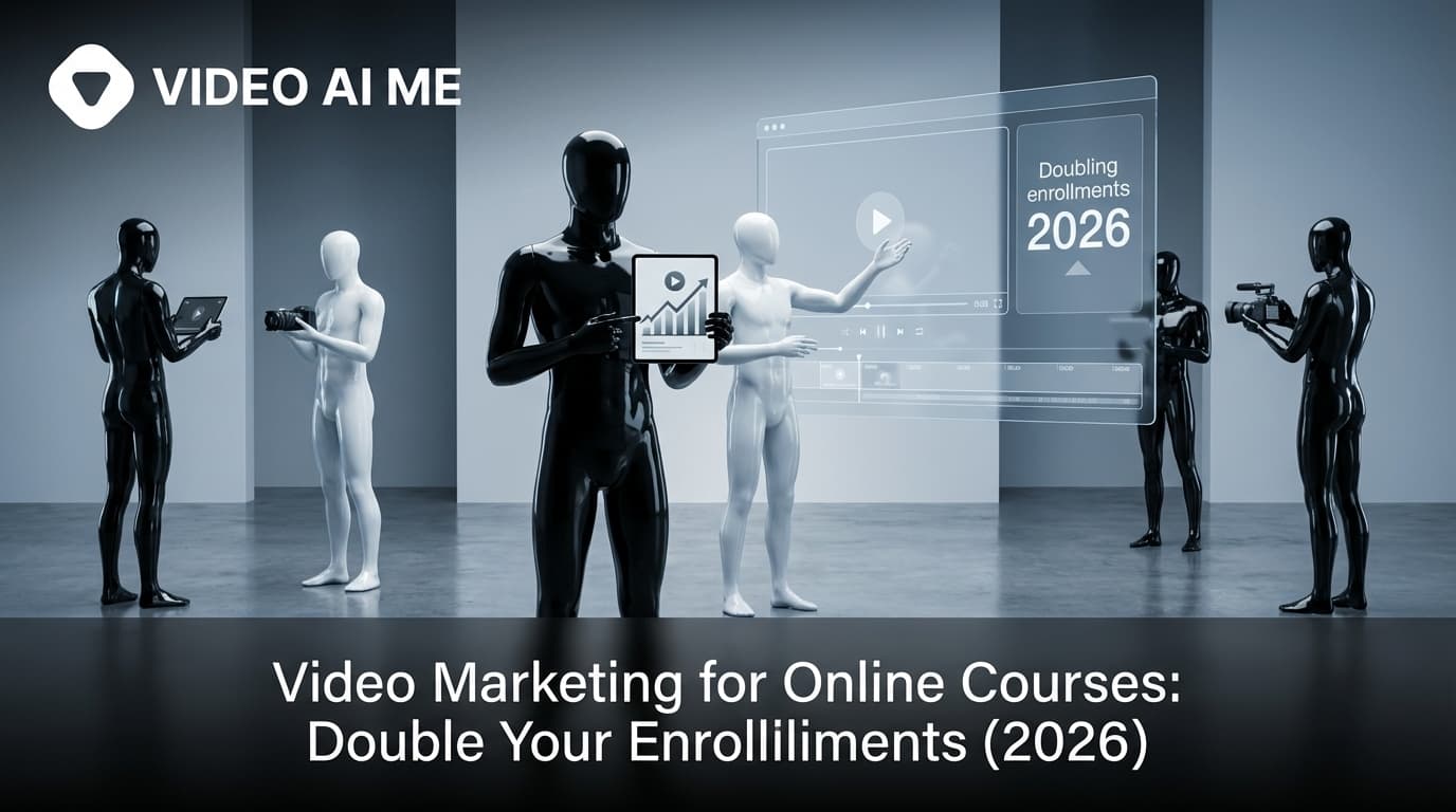 Online course video marketing with instructor teaching and student engagement