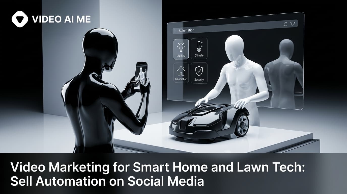 Smart lawn mower robot demonstration video for social media marketing
